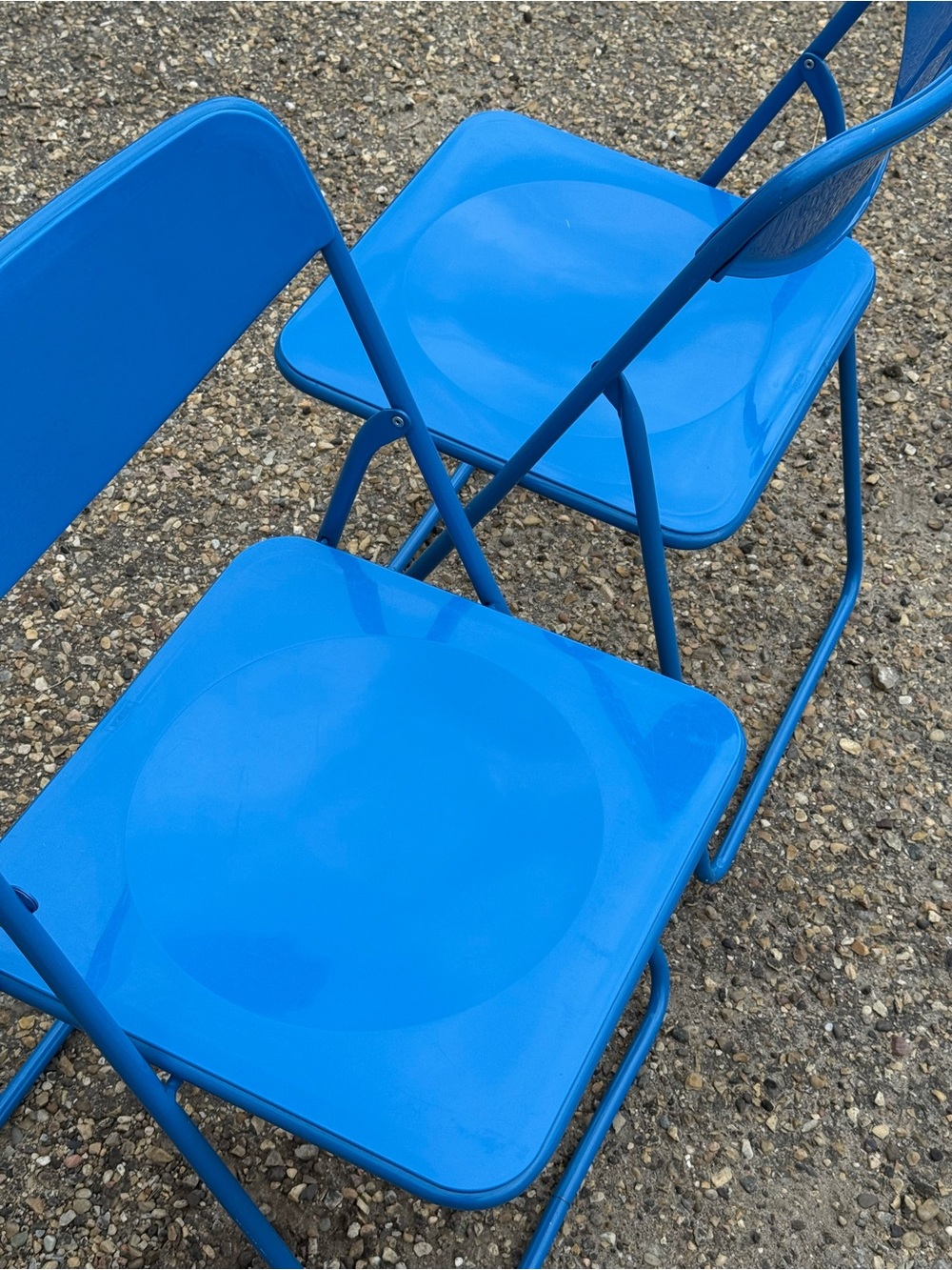Set of 2 Blue IKEA TED Vintage Folding Chairs c1980s by Niels Gammelgaard